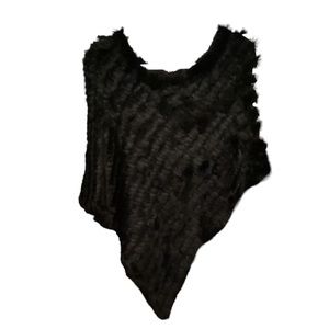 W.D.N.Y. Rabbit fur/wool poncho, one size